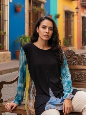 Greater Good tie dye tunic top l/xl